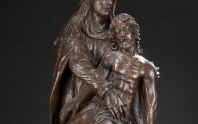 Vierge de Pitié en chêne sculpté, dos creusé.... - Lot 45 - Oger - Blanchet