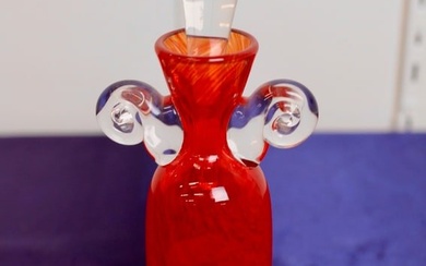 Vintage Art Glass Cranberry Red Perfume Bottle