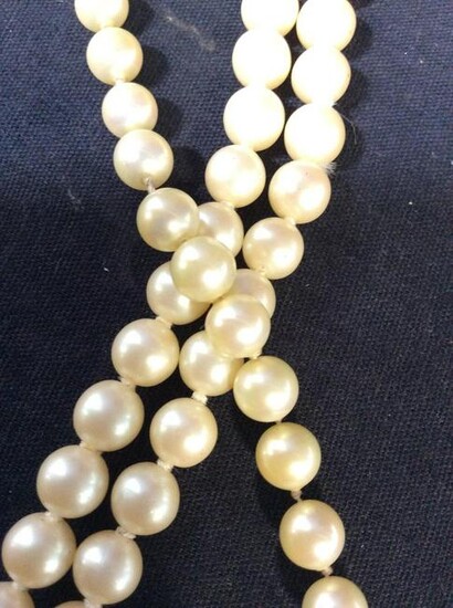 Vintage Costume Pearl Beads & Clasp Necklace, 2