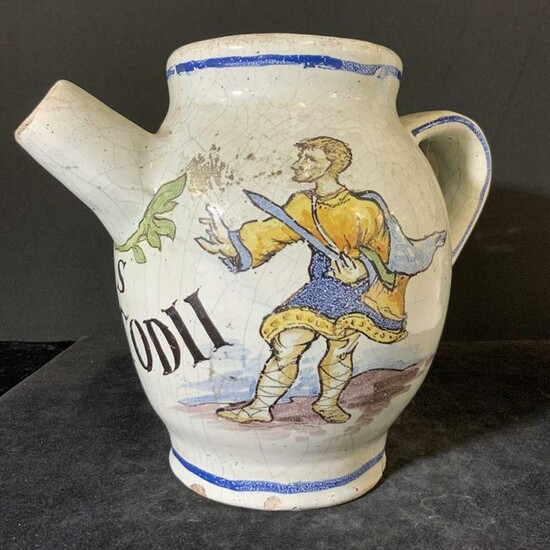 Vntg S. DIACODII Signed Italian Ceramic Jug Vase