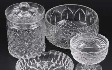 Waterford Crystal Candy Dish and Other Glass Bowl, Ashtray and Lidded Jar