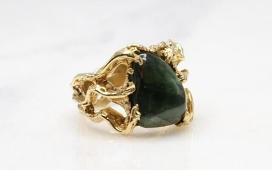 Wesley Emmons 14KY Gold Green Tourmaline Ring
