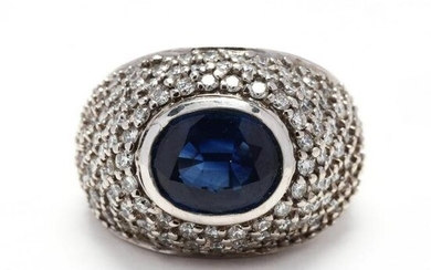 White Gold, Sapphire, and Diamond Ring, Kallati