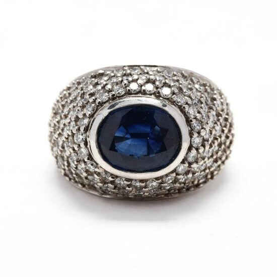 White Gold, Sapphire, and Diamond Ring, Kallati
