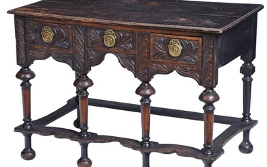 William and Mary Style Oak Console Table