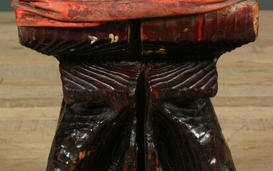 Witco Carved Wood Stool