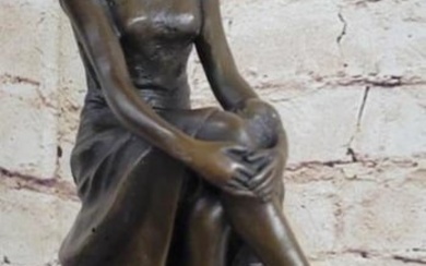 Women in Classical Summer Attire Inspired Bronze Statue - 10.5" x 4"