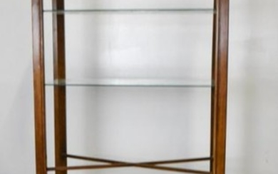 Wood and Glass Etagere