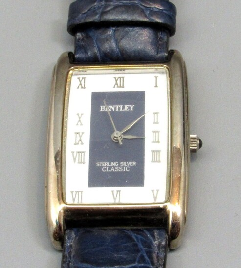 Wrist Watch Made by Bentley, Sterling Silver Classic Model