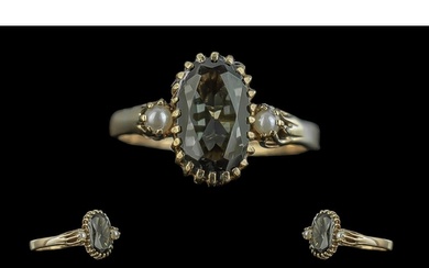 Zeeta 1960's 9ct Gold Ladies Gem Set Ring. The Faceted Gem o...