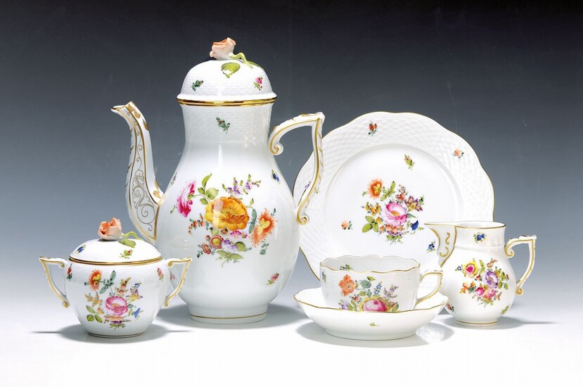 coffee set, Herend Hungary, 20th c., edge in...
