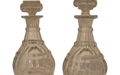1 Pair of antique crystal decanters.
