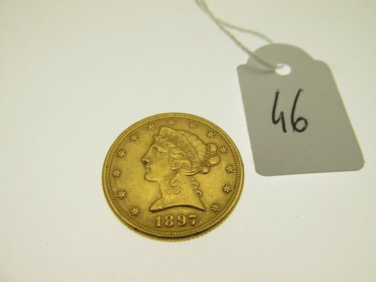 1 coin of 5 Dollars gold "Liberty" 1897 8,4g