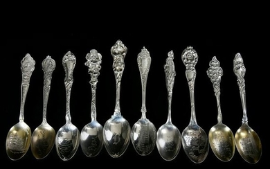 (10) Sterling Souvenir Spoons