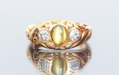 Sapphire Diamond and 14 K Ring