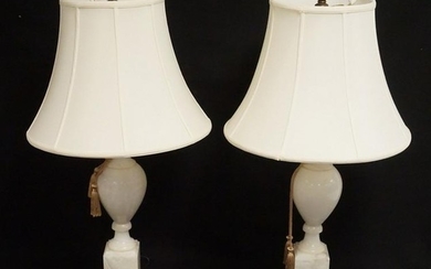PAIR OF SOLID MARBLE TABLE LAMPS