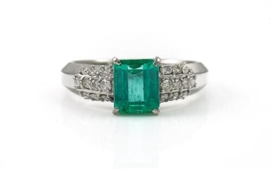 1.44ct Emerald and Diamond Ring