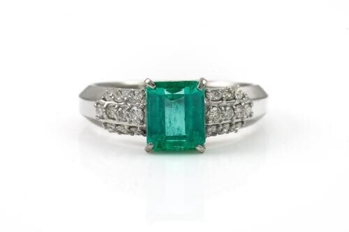 1.44ct Emerald and Diamond Ring
