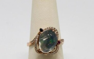 14K Rose Gold, Diamond & Colored Stone Ring