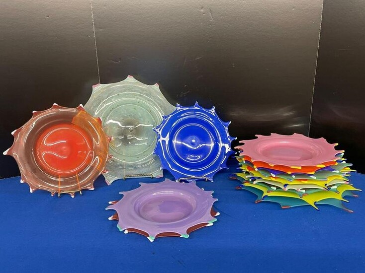 16 Murano Art Glass Plates