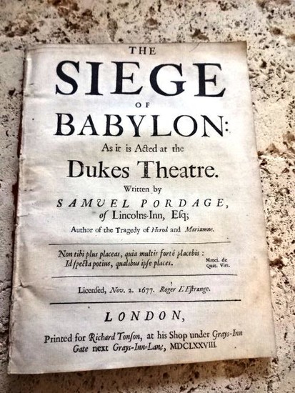 1678 [English Play] The Seige of Babylon Roger L'