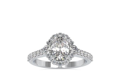 1.71 Carat Diamond 14K White Gold Engagement Ring