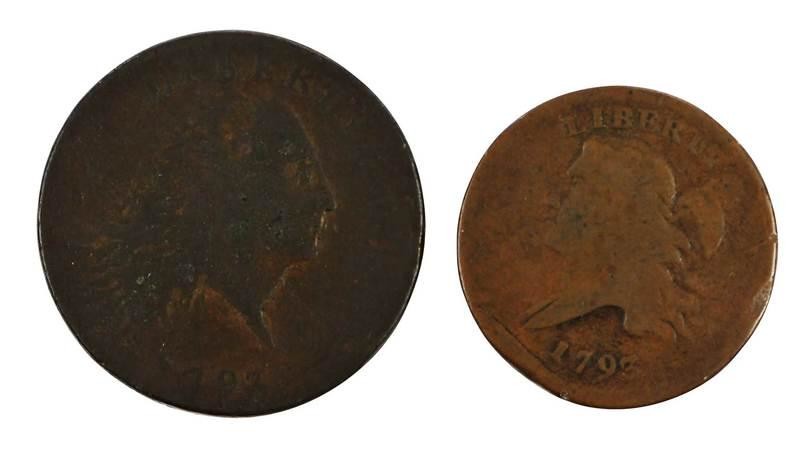 1793 Half Cent and Chain Cent
