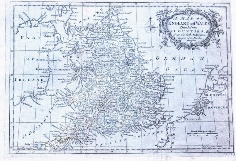1795 Brookes Map of England and Wales -- A Map of