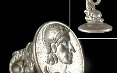 17th C. English Silver Seal of King William III as Mars
