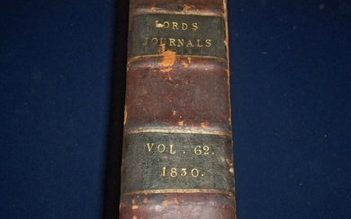 1830 JOURNALS OF THE HOUSE OF LORDS BOUND VOL NO. 62