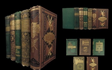 1860 Shakespeare Milton Walter Scott Poems Eliz Browning Hemans 5 Book Lot
