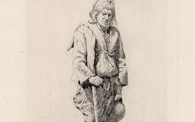 1883 Mortimer Menpes A Breton Beggar etching signed