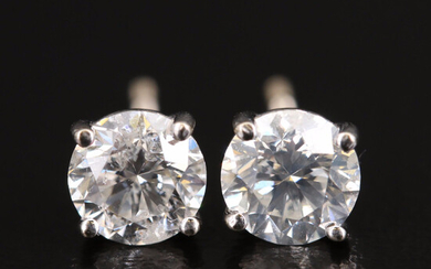 18K 1.41 CTW Diamond Stud Earrings