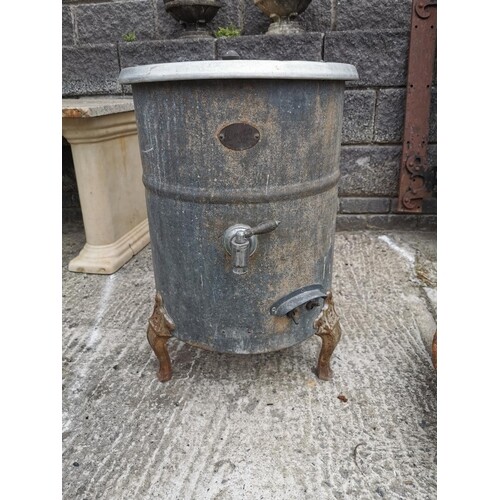 1950s planter in the form of a boiler {71 cm H x 50 cm Dia.}...