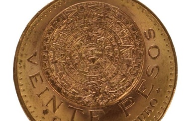 1959 Mexican Gold Coin 20 Pesos. 15 grams of pure gold (oro puro).