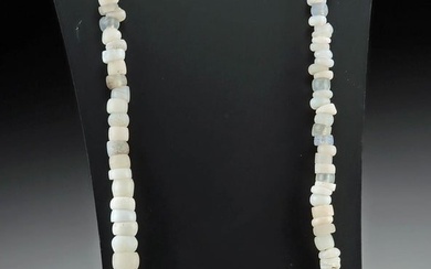 19th C. African Glass Trade Bead Necklace, Moon Beads