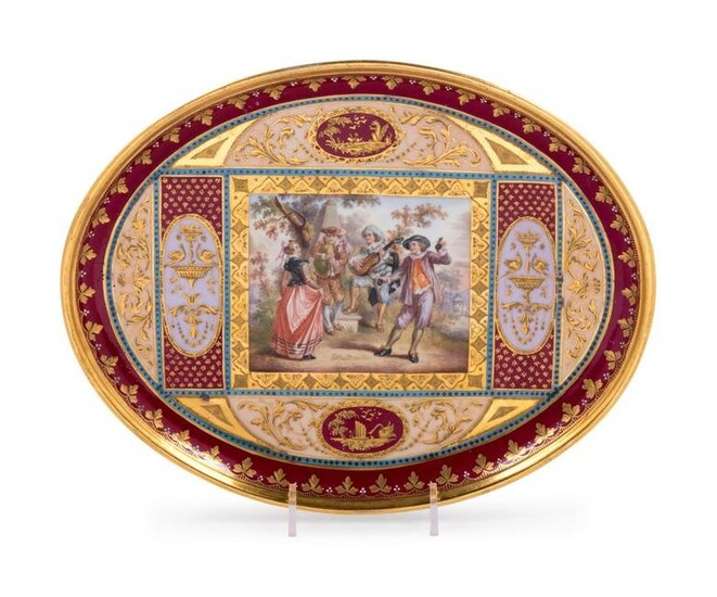 19th C. Royal Vienna Painted and Parcel Gilt Porcelain