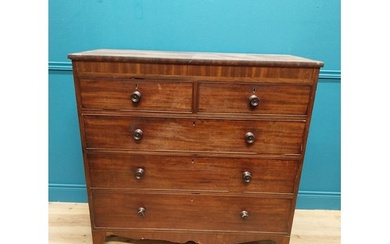 19th C. mahogany chest of drawers with two short drawers ove...