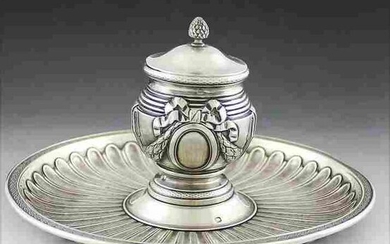 19th Century French Sterling Silver Ink Station