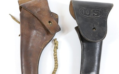 (2) US MARKED LEATHER HOLSTERS