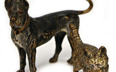 2 pieces, Viennese bronze, Great Dane, height: 8 cm