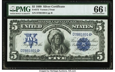 20046: Fr. 273 $5 1899 Silver Certificate PMG Gem Uncir