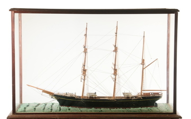 CASED SHIP MODEL OF THE SAILING SHIP "STAR OF INDIA"
