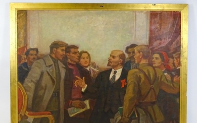 20th century, USSR / Russian School, Oil on canvas, An inter...