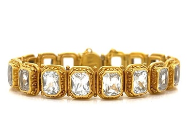 22K Yellow Gold Topaz Bracelet