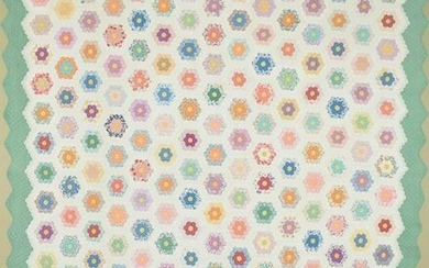 30's Flower Garden Quilt, TINY PIECES