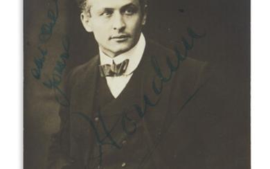 HOUDINI HARRY Photograph postcard Signed and Inscribed Since