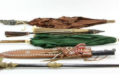 Antique Ceremonial Sword, Parasols, etc