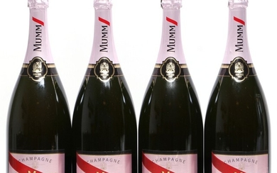 4 bts. Mg. Champagne Rosé, Mumm A (hf/in).