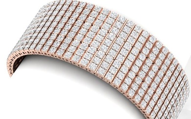 43 ctw VS/SI Diamond Unisex 8 Inches Bracelet 18K Rose Gold